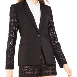 BCBGMaxAzria, Keanu Lace Blazer, BLACK, XS,new